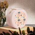 thumbnail image 6 of Naloa Cute Ink Drawn Elephants Round Jewelry Box, Travel Jewelry Organizer, 3.9 x 3.9 x 2in Jewelry Storage Box for Women-Pink, 6 of 7