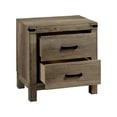 thumbnail image 3 of Contemporary Rustic Solid Wood 2-Drawer Nightstand | Brown Melamine Finish | 23.8"Wx16"Dx25"H | Bedroom Furniture | Easy Assembly | Metal Hardware, 3 of 5