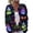 Fluorescent Green, variant on Womens Halloween Sweaters Button Knit Long Sleeve Outwear Casual Pumpkin Ghost Graphic Fall Winter Sweater Light Blue L