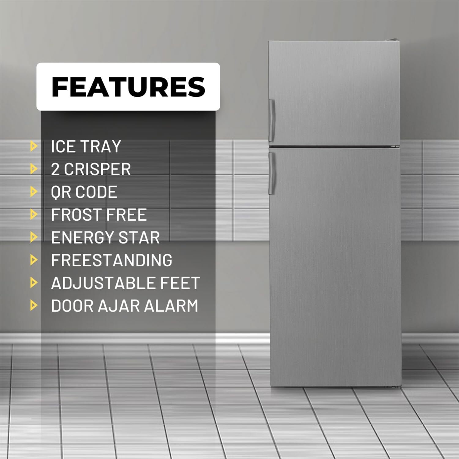 Equator 14 cf Stainless Refrigerator-Freezer Top Mount Frost Free E-Star Europe