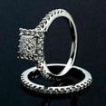 thumbnail image 2 of Sparkle Jewels Bridal Wedding Ring Set 14K White Gold Plated Princess Cut Diamond, 2 of 4