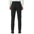 thumbnail image 3 of Unique Bargains Men's Slim Fit Plaid Business Pants Trousers with Pockets 34 Black, 3 of 7