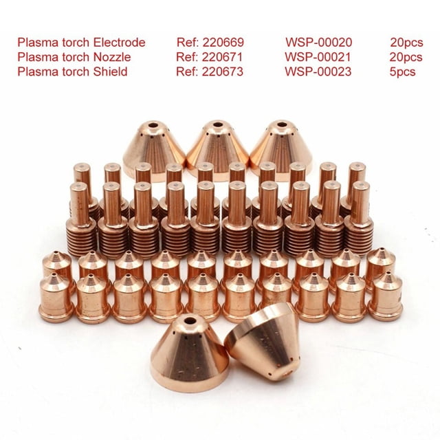 45Pcs Plasma Electrode Nozzle 220673 220669 220671 for 45 Cutter Torch