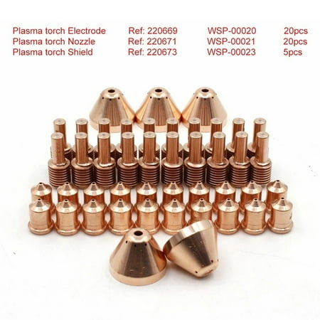 

45Pcs Plasma Electrode Nozzle 220673 220669 220671 For 45 Cutter Torch