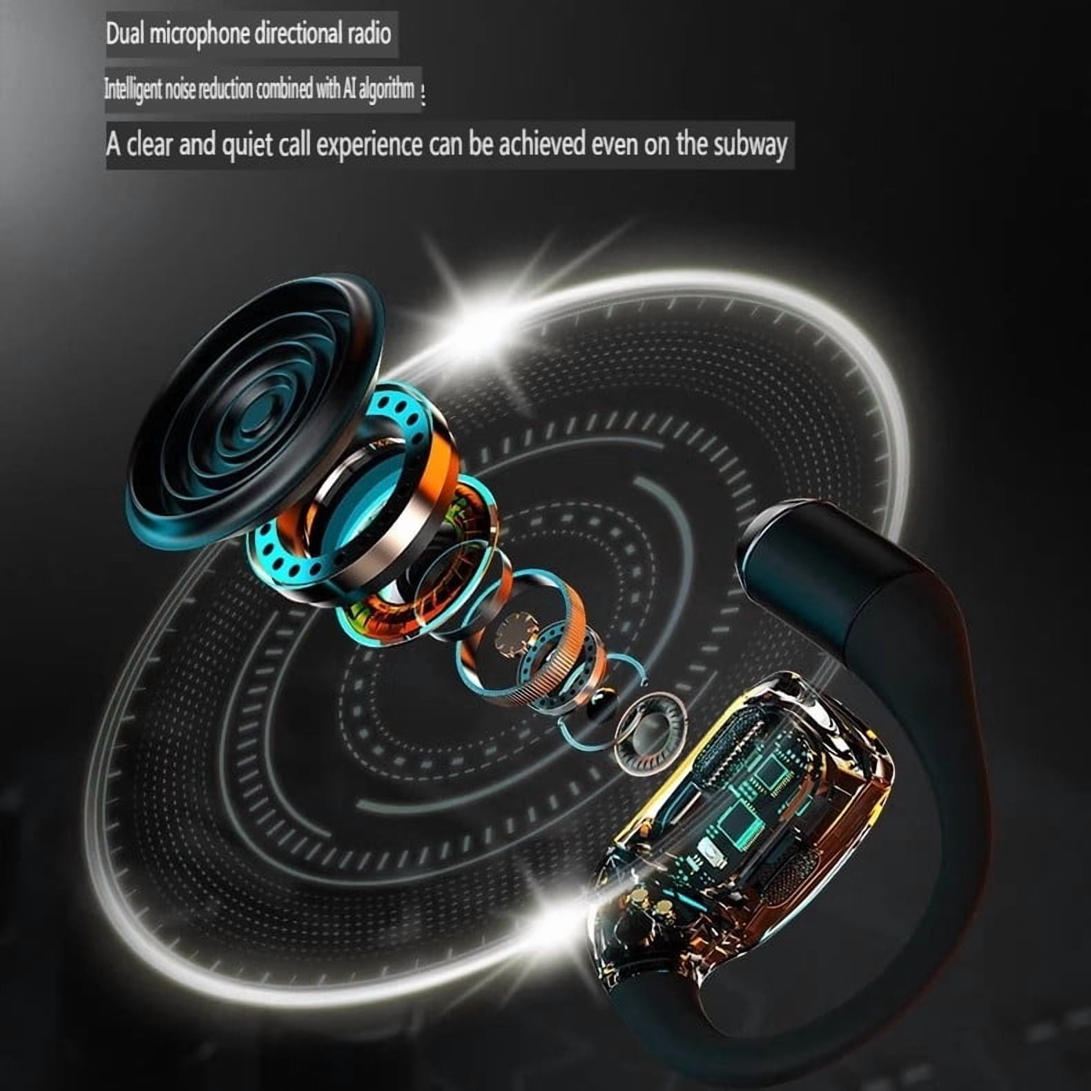 E EYAFA Lamborghini OWS Bluetooth Earbuds with Dual Microphone Intelligent Noise Reduction HiFi Sound Bluetooth Headsets-Orange