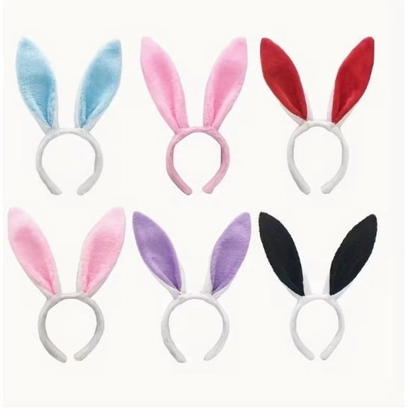 Cute Plush Bunny Ear Headband - Soft and Fluffy Rabbit Ear Hairband for Easter, Parties, and Festivals