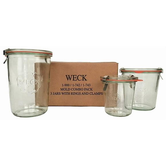 Combo de frascos de vidrio WECK Standard, 3 piezas