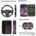 thumbnail image 6 of XYZCANDO Flag Eagle 14 Pack Car Seat Covers Full Set Steering Wheel Cover Auto Center Console Pad Seat Belt Pads Headrest Covers Cup Coasters for Most Cars SUVs Sedans, 6 of 7