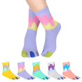 thumbnail image 2 of Calcetines de punta para mujer y niña, calcetines de algodón con cinco dedos, calcetines coloridos y bonitos, calcetines deportivos para correr, calcetines con separación de dedos, 5 pares, 2 of 5