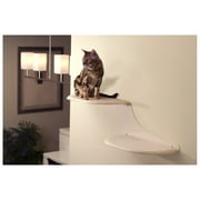 Angle View: The Refined Feline Cat Clouds Cat Shelf, Off-White, Left Facing