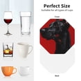 thumbnail image 6 of Sigee Black Dog Red Background for Water-Resistant, Heat-Resistant, Non-Slip Leather Coasters Set, Ideal for Coffee Table, Office, Bar, Home Decor-Octagon, 6 of 6