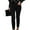 Black, variant on AOOCHASLIY Women 2023 Pants Women's Solid Mid Waisted Versatile Straight Slender Loose Leg Pants