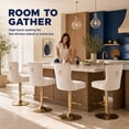 thumbnail image 6 of Beige Velvet Swivel Bar Stools Set of 4 with Upholstered Back, Adjustable Counter Height Barstools, Bar Chairs for Home Bar Kitchen Island Pub Restaurant (4 Pcs, Beige), 6 of 10