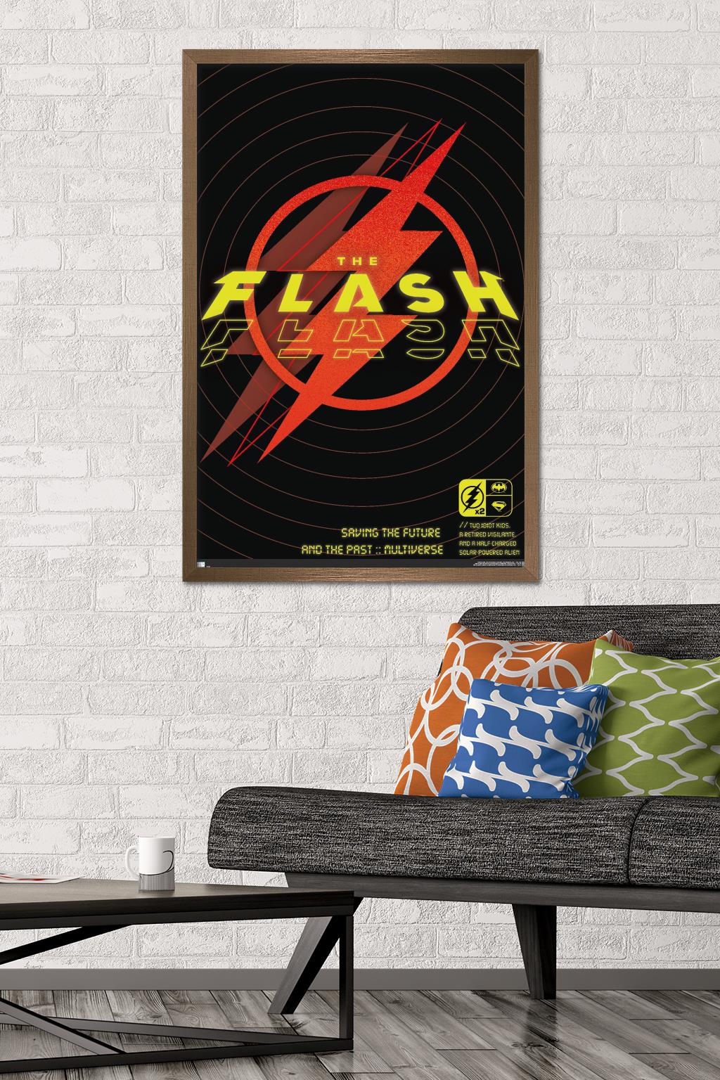 DC Comics Movie The Flash - Saving The Future & The Past Wall Poster, 22.375" x 34" Framed