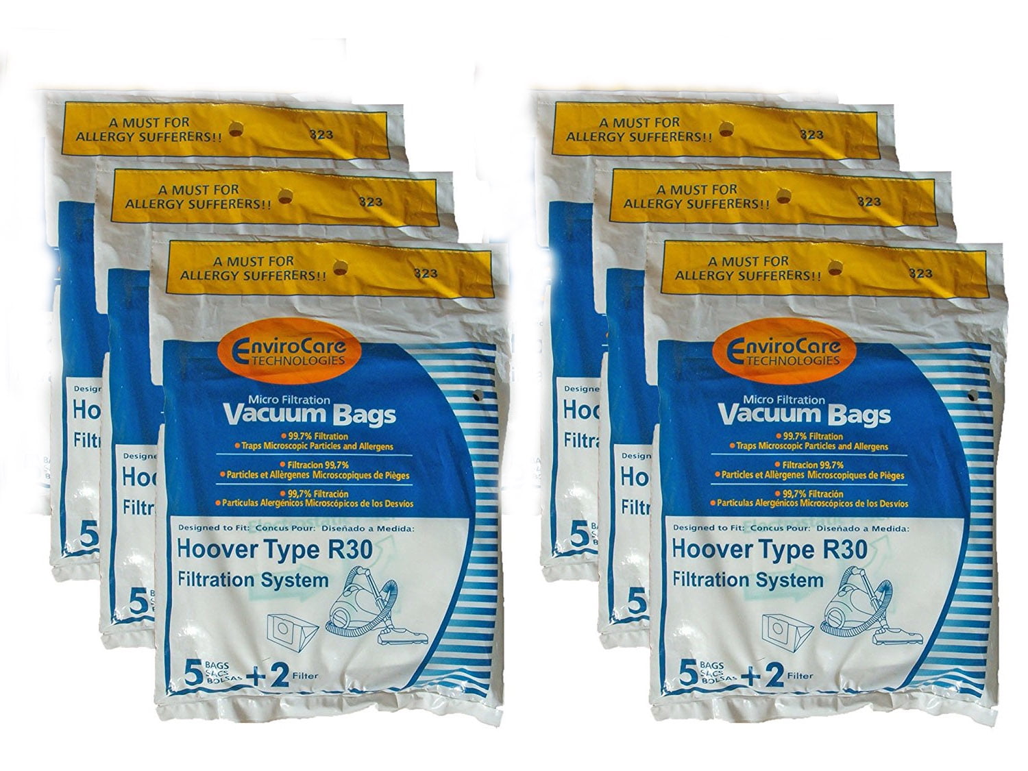 Arianne H30 Allergy Vacuum Bags Filters, 15 Hoover Telios 