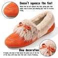 thumbnail image 3 of Knivor Fuzzy Bow Moccasin Slippers for Women Suede Faux Fur Lined Slip On Loafer House Shoes Non Slip Sole Indoor Outdoor Winter Warm House Slippers, 3 of 8