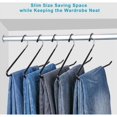 thumbnail image 5 of Juego de 12 perchas de metal antideslizantes, perchas para pantalones con lado abierto para guardar pantalones/jeans/bufandas, cromado, negro, 5 of 5