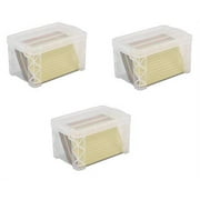 Advantus 40307 Super Stacker 3" x 5" Index Card Box, Clear, 3 Boxes (40307)
