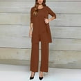 thumbnail image 2 of sususu Jogging Suits for Women,Sweat Set Elegant Women's Trousers Suit Set Formal Workwear Business Attire Comfortable and Pants Outfit for Career Women - Coffee, 2 of 8