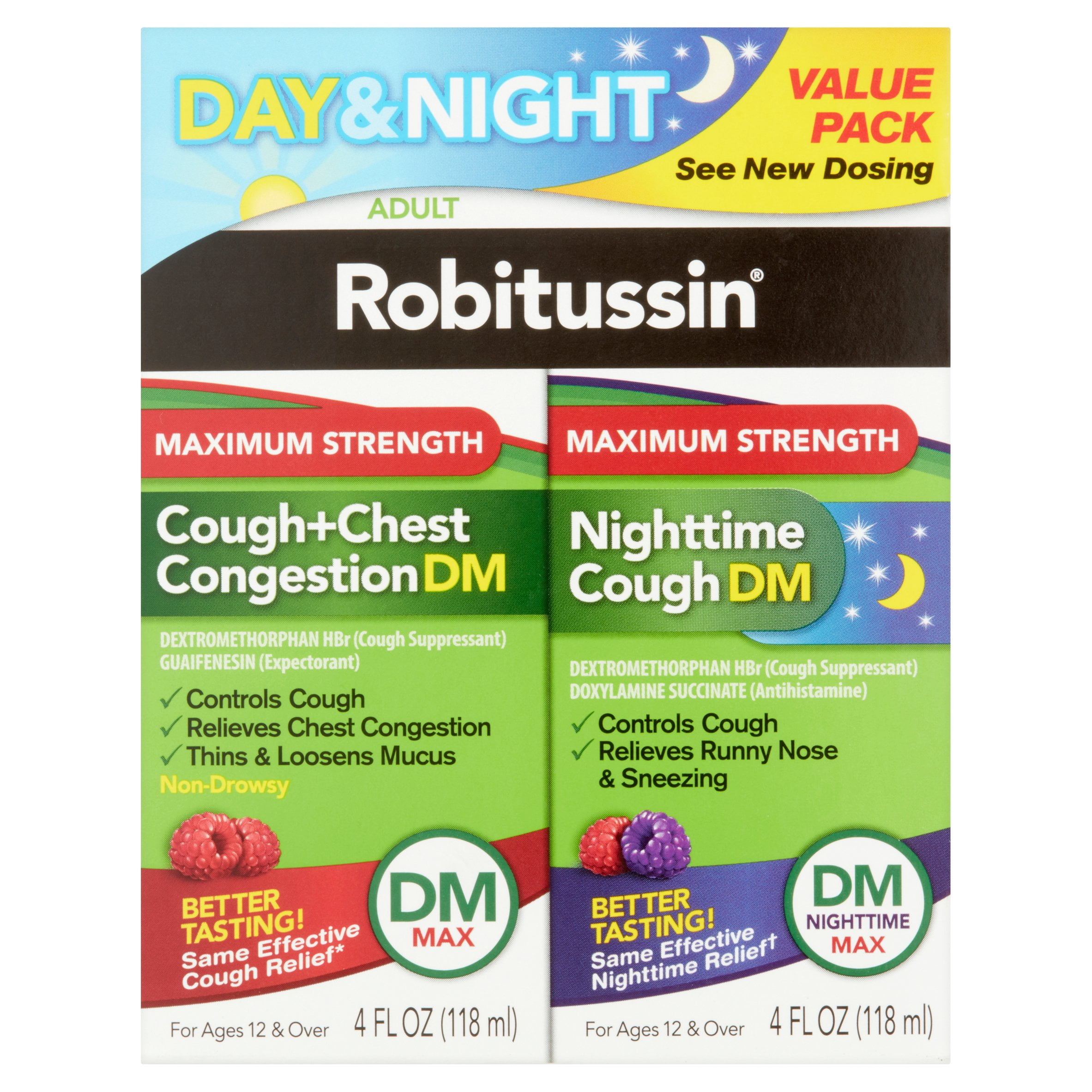 Robitussin Day & Night Max Strength Cough + Chest Congestion DM