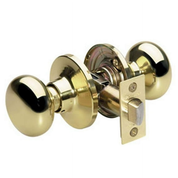 Master Lock BCO0403 Polished Brass Biscuit Passage Entry Door Knob