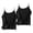 Black, variant on Women's Cotton Linen Camisole 2-Pack, Spaghetti Strap Loose Fit Tank Tops for Summer Layering, Casual Sleeveless Shirts, Choose Solid Color or Color Block Set Khaki M