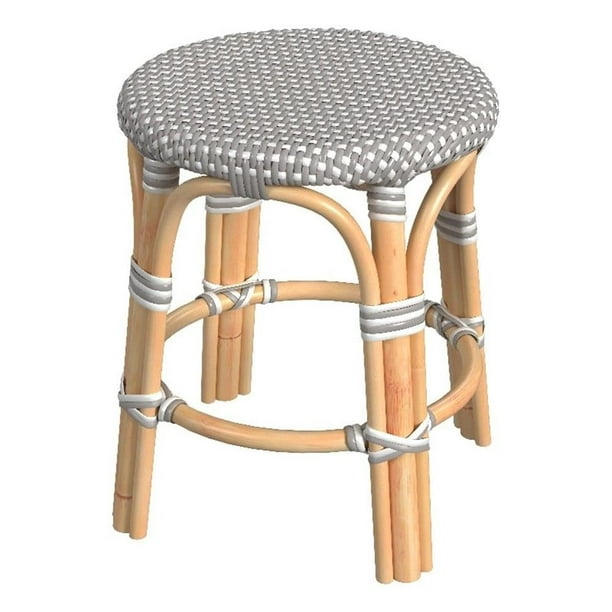 Taburete Butler Specialty Company Tobias Rattan redondo 45 cm gris