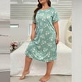 thumbnail image 2 of Robe Grande Taille pour Femmes à Manches Longues, Col Rond, Chemise de Nuit, Robe T-Shirt, 1 Pce, 2 of 6