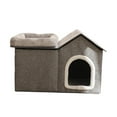thumbnail image 2 of Casa para gatos de interior, cueva con cojín extraíble y lavable, escondite para mascotas, cama tipo condominio para gatos pequeños y gatitos. Gris, 2 of 8