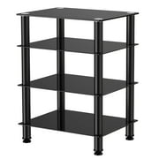 FITUEYES 4-Tier Media Stand/TV Shelf/Audio Cabinet and Media Towers,110LBS Capacity