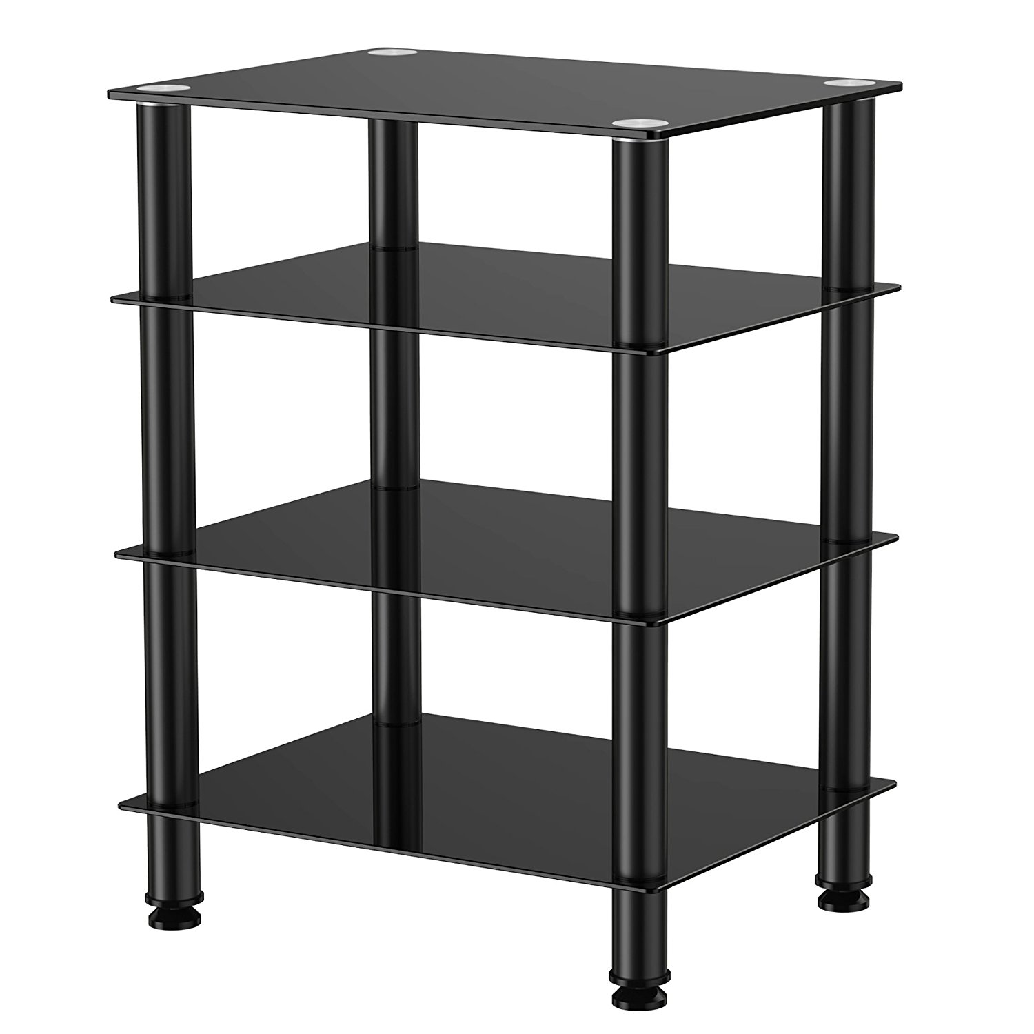 FITUEYES AV shelf Media Component TV Stand Audio Cabinet with Glass Shelf 4-tier F1AS406001GB - image 3 of 5