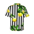 thumbnail image 3 of Bixox Men's Hawaiian Shirts Men's Lemons on Striped Print Short-Sleeve Shirt-3X-Large, 3 of 8