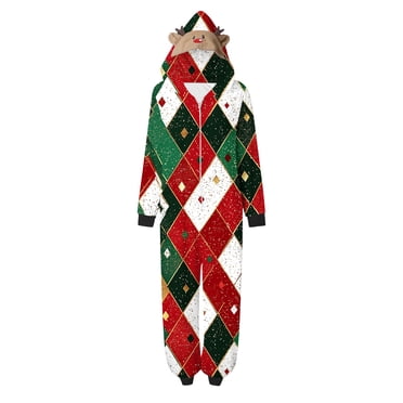 Mifsaly Family Matching Christmas Pajamas Sets Xmas Snowflake Print Hooded Christmas Adult Onesie Pjs for Women Men Cozy Soft One Piece Sleepwear Long Sleeve Bodysuit 2025 Holiday Festival Homewear