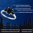 thumbnail image 2 of Gem Stone King 925 Sterling Silver Black Onyx Engagement Ring for Women | 2.44 Cttw | Oval 9X7MM | Gemstone December Birthstone | Size 6, 2 of 6