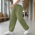 thumbnail image 2 of SERTG Boys Cargo Pants Elastic Waist Lightweight Work Trousers Side Flap Pocket Casual Joggers for Kids School Daily Wear, 2 of 8