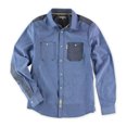 thumbnail image 1 of Marc Ecko Mens Utility Ox Ls Button Up Shirt, Blue, X-Small, 1 of 1