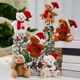 thumbnail image 3 of Christmas Plush Bear Ornament Desk Decor Cute Doll Hanging Pendant Holiday Scene, 3 of 6