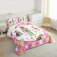 thumbnail image 3 of Feelyou Merry Christmas Child 01, Cartoon Fairy Tale Twin Comforter Sets, Pink Plaid Buffalo Reversible Bedding Set, Lightweight Room Decor,2-Piece, 3 of 8