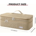 thumbnail image 4 of Portable Hair Tool Storage Organizer Bag, Double-Layer Travel Bag for One-Step Hair Dryer, Volumizer Hot Air Brush & Attachments, Bag Only, Quilted Khaki, 4 of 7