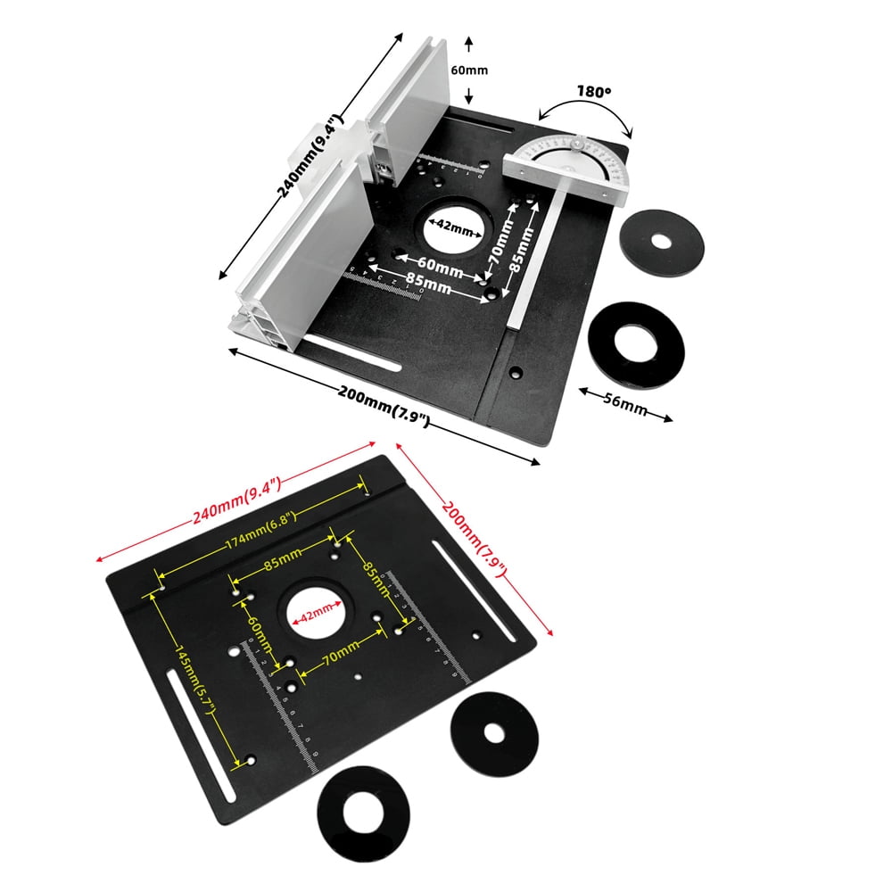 Shinysix Router Table Insert Plate, Aluminum Alloy Wood Milling Flip Board, Woodworking Benches Auxiliary Tool