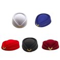 thumbnail image 2 of facefd Cloth Stewardess Berets Portable Replacement Reusable Washable Solid Color Stylish Performing Decorative Hat Cap Clothing Red, 2 of 9