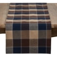thumbnail image 2 of SARO 8571.BR1672B 16 x 72 in. Rectangle Stitched Plaid Cotton Blend Table Runner - Brown, 2 of 5