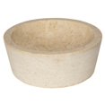 thumbnail image 1 of Eden Bath EB_S048BG-P Bahia Évier de Récipient en Marbre Beige Rond avec Extérieur Strié, 1 of 1