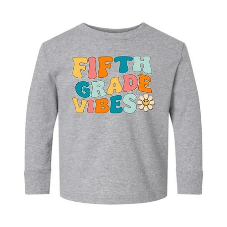 

Wild Bobby Fifth Grade Vibes | Cute Trendy First Day of School Toddler Long Sleeve Shirt