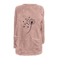 thumbnail image 4 of Simua Chandail en Molleton Femme Décontracté Automne Manches Longues Hiver Chaud Chandail Mignon Imprimé Floral Coupe Ample Blouses Épaisses Col Rond T-Shirt, 4 of 4