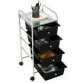 thumbnail image 5 of Alden Design 4 Drawers Metal Frame Storage Cart Rolling Bin Trolley, Black, 5 of 11