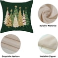 thumbnail image 3 of Christmas Pillow Covers 18x18 Inch 2 Pcs Sage Green Cream Christmas Trees Decor Throw Pillows Golden Winter Xmas Holiday Farmhouse Decoration Pillowcase Linen Cushion Cover for Couch Sofa Bed, 3 of 6