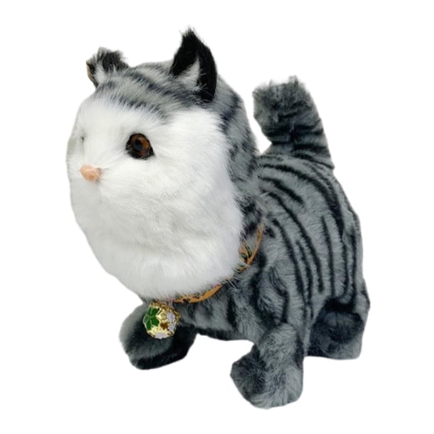 Juguete de peluche para que camina, simulación electrónica, mascota ligera y animada, juguete de peluche para fiesta, regalo de cumpleaños para gris