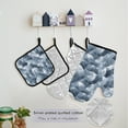 thumbnail image 5 of 5 Pcs Kitchen Set Heat Resistant Oven Mitts and Non-Slip Pot Holders with Adjustable Cooking Apron Elegant Wavy Geometric, 5 of 6