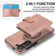 thumbnail image 4 of Allytechgroup Detachable Cards Holder Case for Samsung Galaxy S25, RFID Blocking 2 In 1 Wallet PU Leather Case with Stand Compatible with Magsafe Shockproof Cover for Samsung Galaxy S25, Rosegold, 4 of 5
